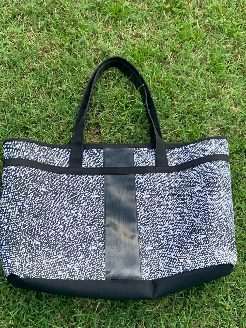 Vintage Spiegel Black & White Patterned Tote Bag